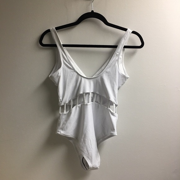 Cupshe White Cage Cutout 1 piece swimsuit - Picture 3 of 8